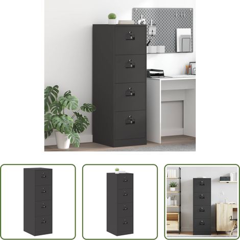Dokumentenordner - Aktenschrank mit Schubladen 2 pcs Schwarz 44 x 50 x 106,5 cm (1/5)