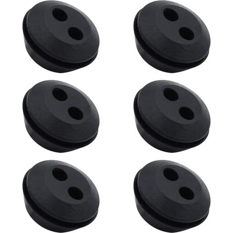 Lot de 6 Bouchon de Tuyau de Carburant Joint de Réservoir Caoutchouc 2 Trous Passe durite Passe Durite Reservoir Debroussailleuse Accessoires (1/4)