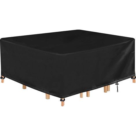 Funda para muebles de jardín de 213 x 131 x 74 cm, tela Oxford 210d, funda protectora impermeable para mesa, lona resistente al viento, a la lluvia y a los rayos UV, resistente a los desgarros. (1/5)