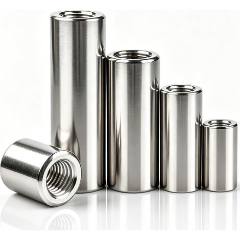 Manchon Tige Filetee Inox, 6 Pièces Écrou de liaison allongé, Insert Fileté Metal A2 V2A pour Connexions, Fixations dans, Meubles, Voitures et Machines (M830 12mm) (1/5)