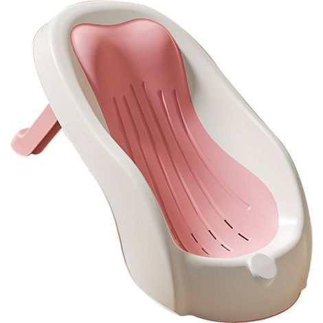 Support de bain pour bébé antidérapant à angle réglable en PP et TPE, siège de baignoire pour nouveau-né, rose, pour la maison et les voyages (1/4)