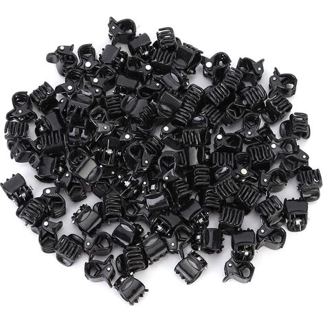 100 mini fermagli per capelli, piccoli fermagli per capelli, mini fermagli per capelli neri, accessori per capelli da ragazza e donna (1 cm/0,4 pollici)