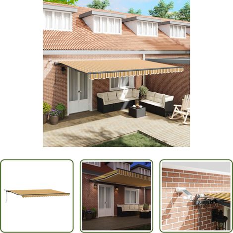Außenmarkise - Markisenstoff mit Mehrfarbig 500 x 300 cm Polyester (1/5)