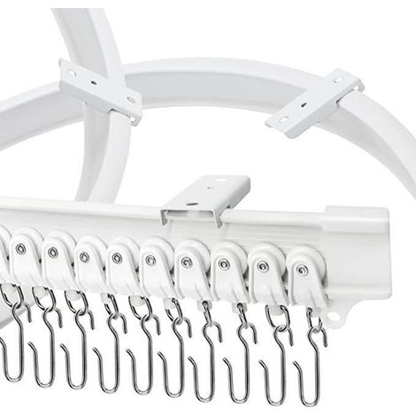 Lntyq Tringle Rideau Flexible Extensible de 5 Mètres - Barre Rideau, Rail pour Rideaux Séparateurs de Pièces