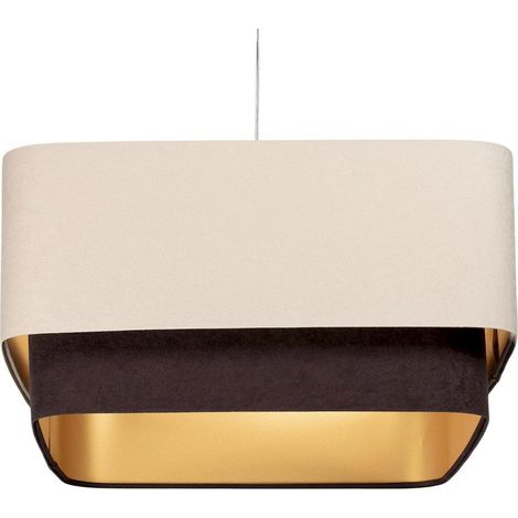 Suspension élégante en velours et PVC doré - Beige doré nuance velours (1/5)