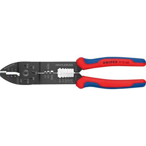 KNIPEX 97 22 240 Crimpadora con mangos multicomponentes negro, lacado 240 mm