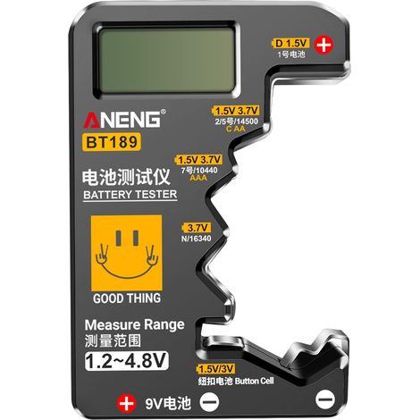 BT189 9VNDC AA AAA Knopfzellen-Batterietester, universelles LCD-Display für den Heimgebrauch, Batterietester, Powerbank, Detektoren, Werkzeuge (1/5)