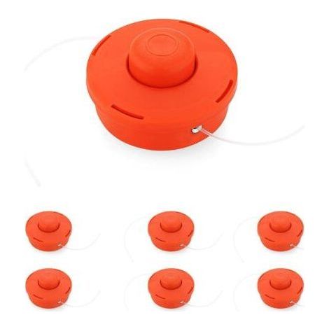 Lot de 6 Tête Débroussailleuse Universelle, Tête Débroussailleuse, Rouge Plastique Nylon Bobine de Rechange de Tondeuse Débroussailleuse Tête, Accessoire Professionnel pour Débroussailleuse (1/5)