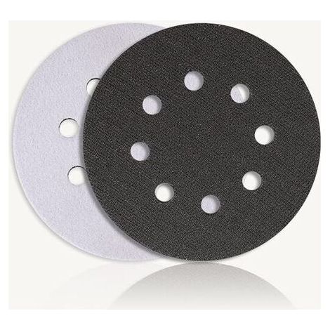 DTEKGAZ - Set mit 2 weichen Schwamm-Schleifpads mit 8 Löchern für Schleifmaschinen, stoßfest und geräuschdämpfend (125 mm)