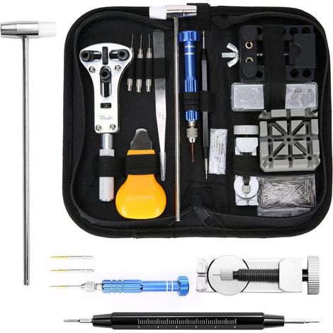 Watch repair tool set, 144 pieces, watch strap removal tool, watch case opener, combination repair kit YD105--DTEKGAZ