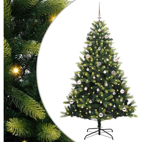Albero di Natale  Albero natalizio  Albero festivo Artificiale Pieghevole 150 LED Verde 150 cm (1/5)