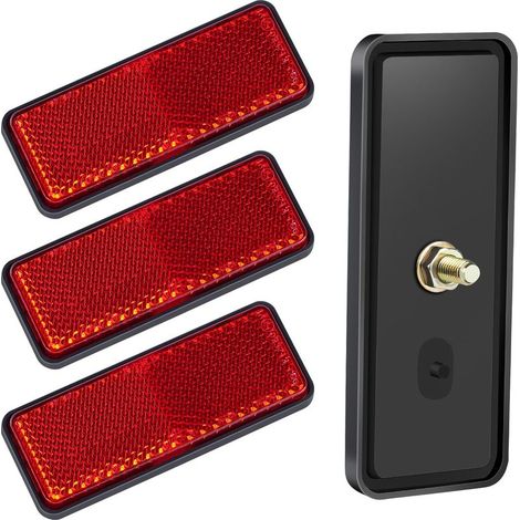 4 Pièces Réflecteurs pour Moto,Catadioptre Moto Homologué E4,Réflecteur de Sécurité Rectangle pour Moto Réflecteur Arrière pour Vélo Oeil de Chat Autocollant Reflecteur,Style de Vis (1/5)
