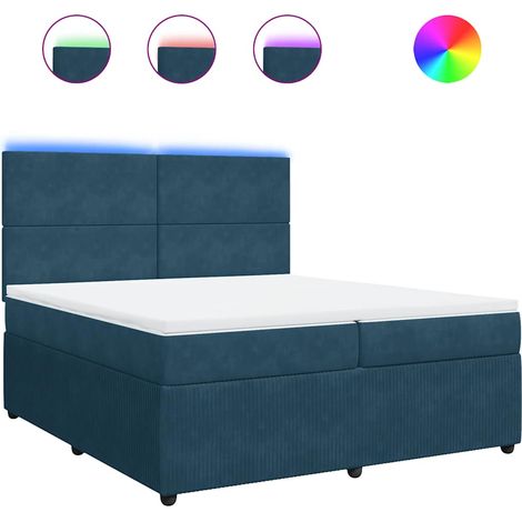 Maison Exclusive - Boxspringbett mit Matratze Blau 200x200 cm Sam (1/5)