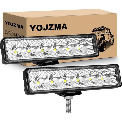 2-teiliges Set 18-W-LED-Nebelscheinwerfer, Offroad-Arbeitsscheinwerfer, IP67-Lichtleiste für LKW, SUV, ATV (1/5)