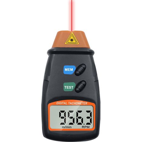 Hand-Digital-Drehzahlmesser 2,5–99999 U/min, berührungslose Laser-Drehzahlmessung mit Stofftasche für M