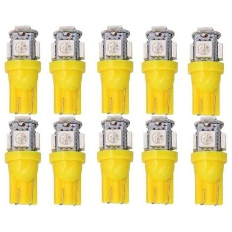 10 gelbe Lichter, T10 w5w LED 5050SMD 12V DC 10 Stück