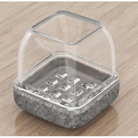 Ocho almohadillas protectoras cuadradas forradas de fieltro para reducir el ruido. Aptas para pedales con un diámetro de 19 a 25 mm. Color gris. (1/5)