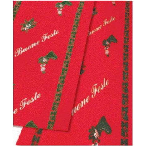 50 x PASSATOIA BUONE FESTE H 100 CM FONDO ROSSO