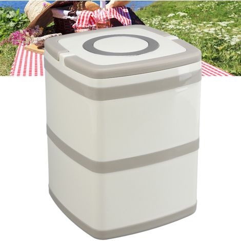 Boîte à lunch isotherme en acier inoxydable 304, grande capacité, style japonais, boîte bento double/triple, boîte à lunch scolaire multicouche, coffret cadeau, double compartiment, 1,8 L (1/5)