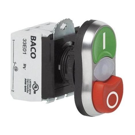Baco L61QK21L botón pulsador doble tecla verde IP66