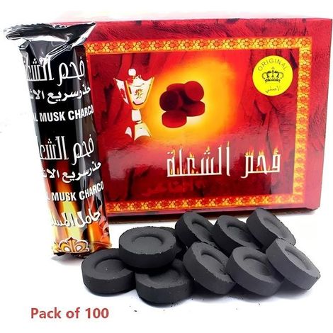 Charbon à allumage rapide rond, lot de 100 pièces, charbon comprimé pour barbecue, encens, thé et usages multiples (1/5)