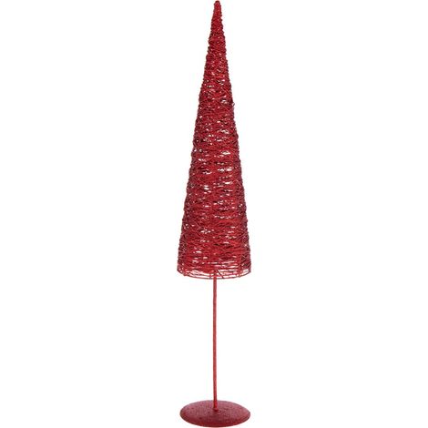 Sapin de Noël sur Socle "Glitter" 85cm Rouge
