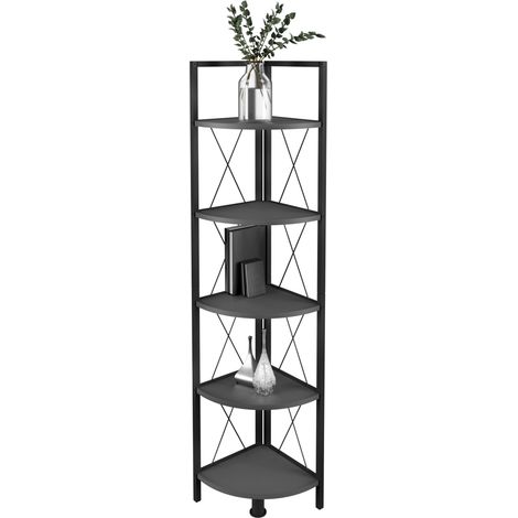 Metallo Legno Angolo Scaffale Libri Insasi 5x 160x34x34 - VCM