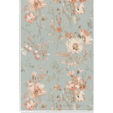 Papier peint Fleur Bleu Cosmoliving A.S. Création (1/5)