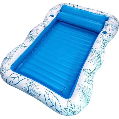 Bouées de piscine, hamac gonflable, chaise longue flottante, porte-gobelet intégré, format voyage compact, bronzage relaxant pour les jeux aquatiques, plage, lac, rivière (1/5)