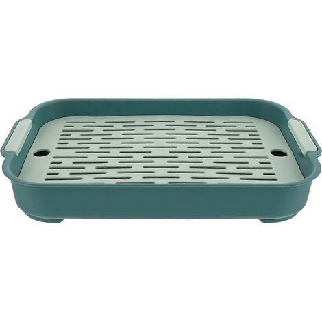 Bac à litière pour cobaye, pot en plastique pour lapin, toilettes pour petits animaux, bac à litière pour l'apprentissage de la propreté chez les lapins-27.00X18.80X4.00CM-Green (1/3)