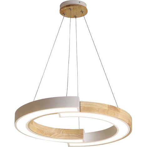 V-TAC Lampadario LED con 2 Mezzaluna 32W in Legno 4337112cm Bianco Caldo