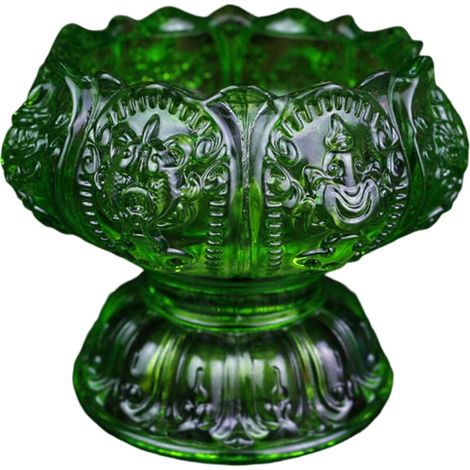 Bellissima base per lampada in cristallo con otto simboli - Verde