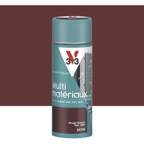 Bombe de peinture aérosol V33 Multi-matériaux Rouge Basque 0,4 L (1/3)