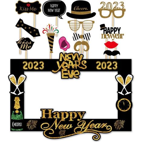 Dekoration für die Silvesterparty 2023: Foto-Requisiten