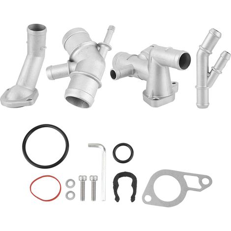 CNC-gefrästes Thermostatgehäuse aus Aluminiumguss mit Wasserrohr für 1.8T MK4-Motor, Motorersatzteil, kompatibles Kühlsystem, robust und langlebig (1/5)