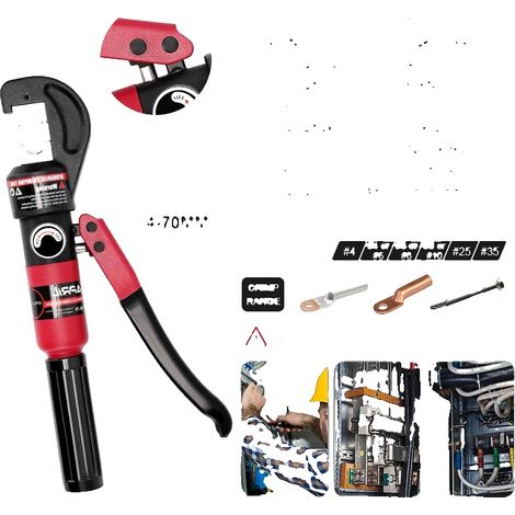 Outil de sertissage hydraulique, construction en acier durable, compatibilité polyvalente, YQK-70 Rouge-a (1/2)