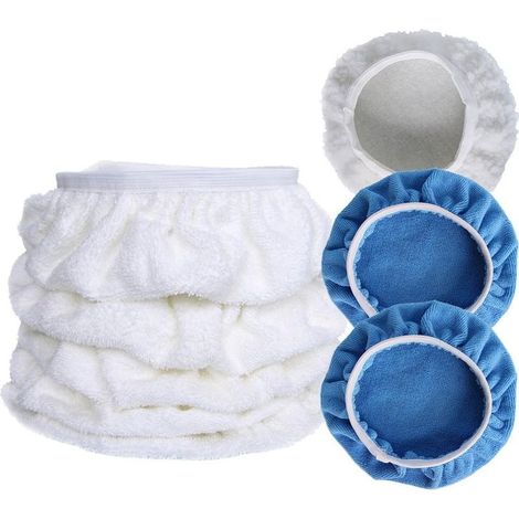 7pcs 9-10" microfibre peluche voiture polissage polisseuse épilation bonnet tampon de polissage couverture (1/5)