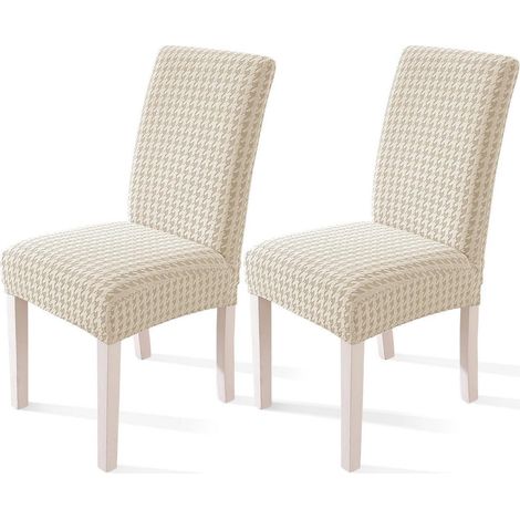 Stuhlhussen 2er Set, Stretch, Kratzfest, Waschbar, Beige (1/5)