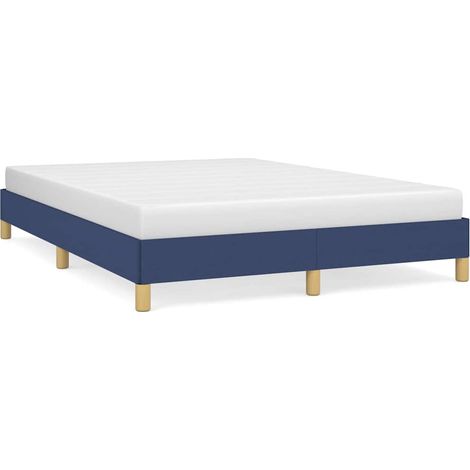 Maison Exclusive - Cadre de lit sans matelas bleu 140x190 cm tissu (1/5)