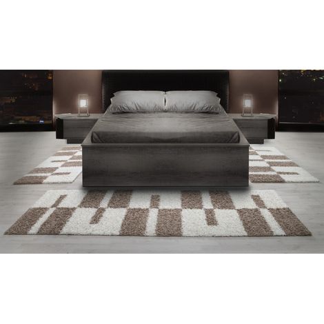 Tapis shaggy design rectangle géométrique Oficio Beige 160x230 (1/5)