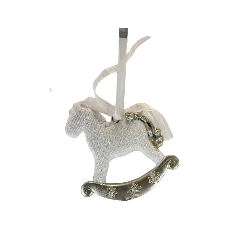 Pendentif cheval à bascule blanc (1/5)
