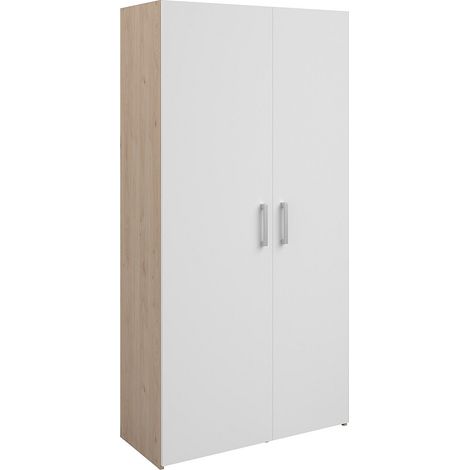 Mobile lavanderia Naturale chiaro e bianco L92 x H184 cm – ERKANO
