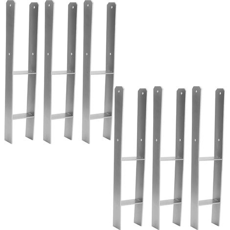 Wolketon Ancoraggio del palo Trave ad H Supporto del palo Supporto della protezione del legno Ancoraggio ad H 111 mm 2 pezzi
