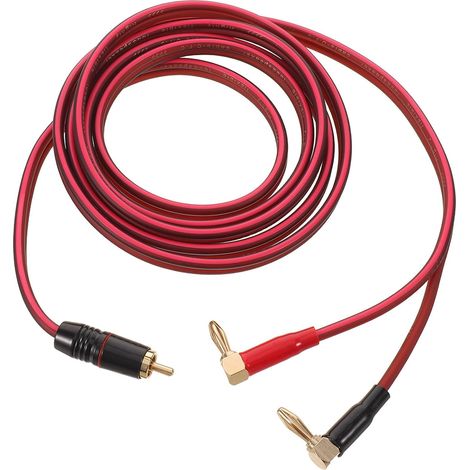 Câble Audio Rouge 2 Mètres pour Subwoofer et Tv eur en Métal et Plastique, Liaison Stable et Résistance la Corrosion pour Système Audio Domestique Professionnel (1/5)