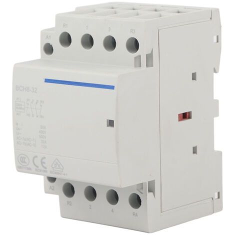 Pair - SJLERST Contacteur AC domestique 4P 32A, montage sur Rail DIN 2NO 2NC (AC) (1/5)