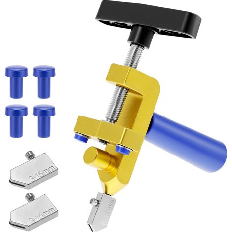 Utensili manuali per il taglio del vetro, tagliavetro e tagliapiastrelle 2 in 1 (con pinze da taglio), set di utensili manuali (compresi 3 lame in carburo di tungsteno e 4 lame a pressione). (1/5)