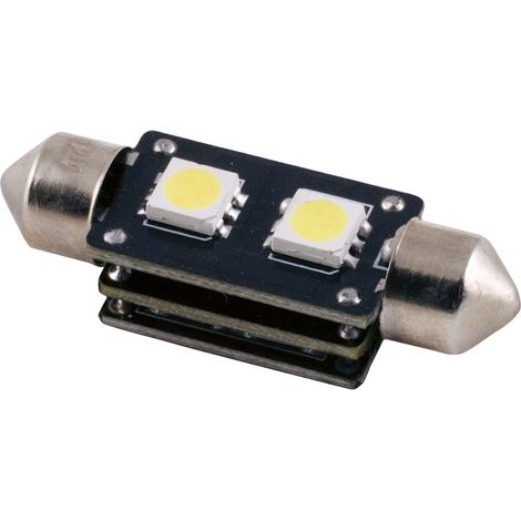 1 Ampoule Navette 37mm - 2 LEDs - T11x41 12V 3W 8000K - SV8.5 - Puce SMD - Avec Canbus - Blanc (1/2)