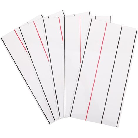 5 Pièces Magnetic Whiteboard Sentence Strips With Handwriting Lines For Teacher Classroom Teaching Aids Flexible Writable Grid Stickers For School Office Home Use (1/5)
