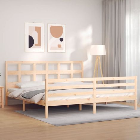 Massivholzbett mit Kopfteil 200x200 cm vidaXL (1/5)