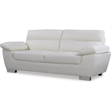 Divano in pelle / PVC rigenerato "DALLAS" - 3 posti - Bianco (1/3)